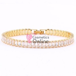 Bratara eleganta de mana BRM019CC Aurie cu cristale din zircon Argintii